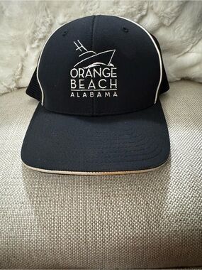 Orange Beach Alabama Embroidered Black Trucker Hat